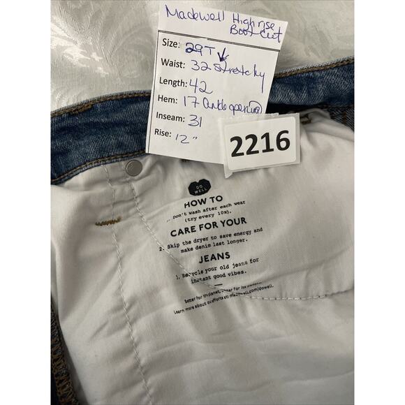 Madewell High-Rise Bootcut Jeans Womens 32T (Tag‎ 29)Blue Raw Hem Denim - Picture 5 of 10